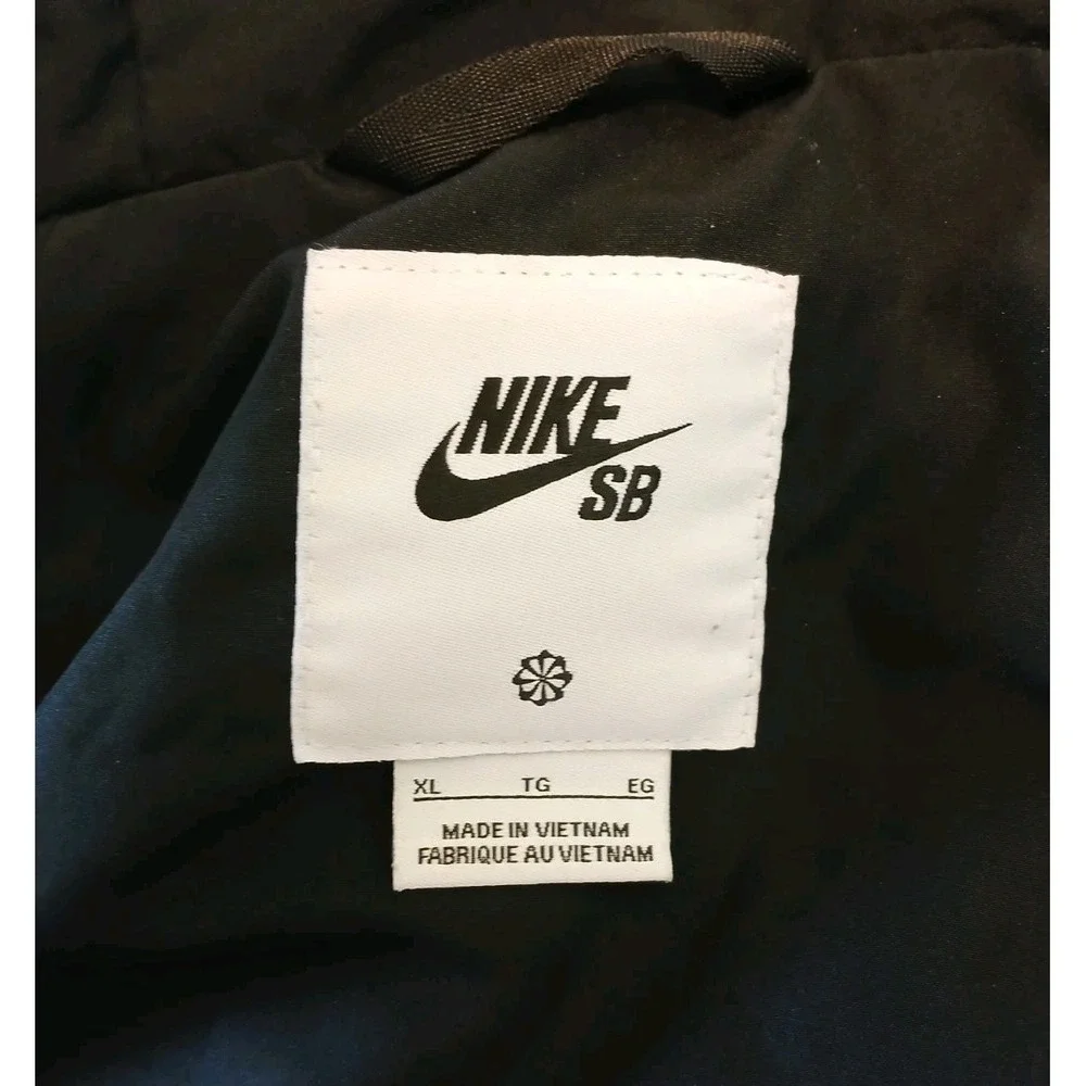 Nike SB Mens Skateboard Black Skater Jacket Embroidered Logo Size XL  D163